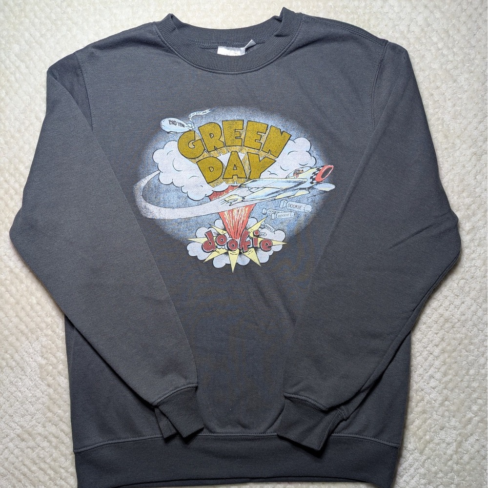 Green Day Dookie Graphic Sweatshirt Small Gray‎ Band Crewneck Punk Rock Album